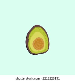 hand drawn avocado vector illustration.
