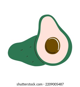 Hand Drawn Avocado Vegetable Illustration
