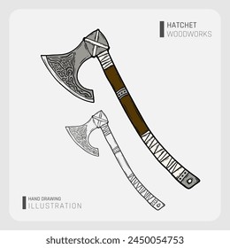 Hand drawn Ax illustration, Vector Ax Icon.