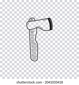 Hand drawn Ax isolated on transparent background. Vector illustration.
