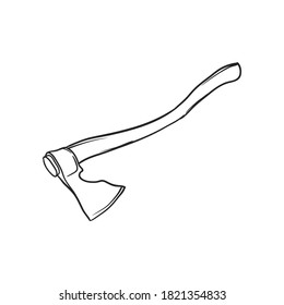 Hand drawn ax. Vector illustration.
