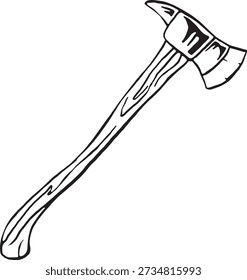 Handgezeichnete Achse, Schwarz-Weiß, Holzschnitt-Tool, Vektorgrafik
