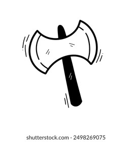 Hand Drawn Axe Illustration. Doodle Vector. Isolated on White Background - EPS 10 Vector