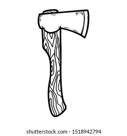 Hand drawn axe illustration isolated on white background. Design element for emblem, sign, badge. Vector illustration