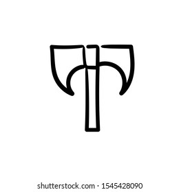 Hand drawn axe. Simple vector icon