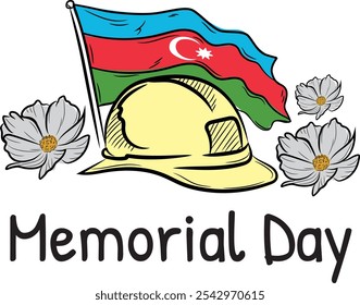Hand drawn azerbaijan memorial day illustration