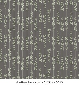 Hand drawn aztec bohemian seamless pattern with monochrome colors. Vector illustration for fashion print.