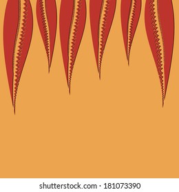 Hand drawn aztec feathers background for your design, with empty space for text