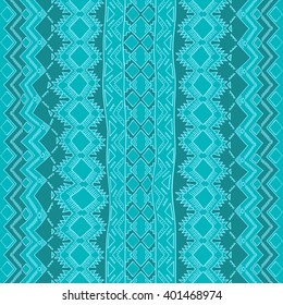 Hand drawn aztec seamless pattern. Boho chic style abstract wallpaper.