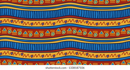 Hand drawn aztec tribal seamless pattern vector illustration ready for print