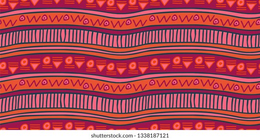 Hand drawn aztec tribal seamless pattern vector illustration ready for print