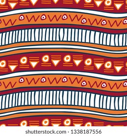 Hand drawn aztec tribal seamless pattern vector illustration ready for print