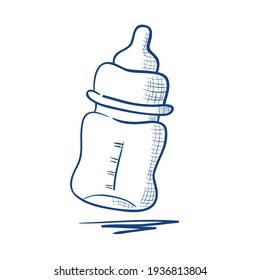 Handgezeichnete Babyflaschen, Vektorgrafik
