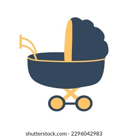 hand drawn baby carriage icon