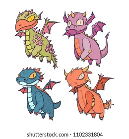 Hand Drawn Baby Dragon Character Collection