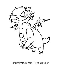 Hand Drawn Baby Dragon Character Black Stock Vector (Royalty Free ...