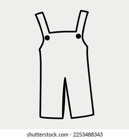 Hand Drawn Baby Dungarees Vector illustration