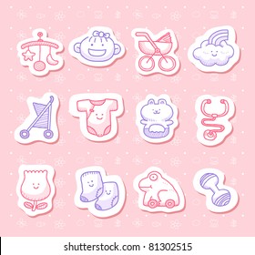 Hand drawn baby icons