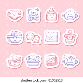 Hand drawn baby icons