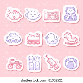 Hand drawn baby icons
