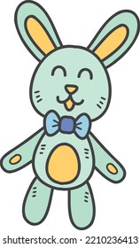 Hand Drawn baby rabbit doll illustration isolated on background