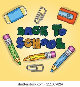 hand drawn. back to school