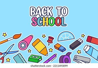 Hand drawn back to school background with blackboard