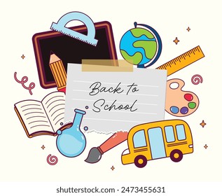 dibujado a mano de vuelta a la escuela dibujo ilustración arte de Clip conjunto de colección