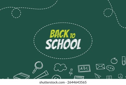 Hand Drawn Back to School. Education Background Design, Greeting Card, Cover, Banner. Vector
