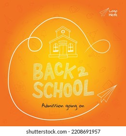 Hand drawn back to school element background with school supplies and creative elements. Vector illustration. Back to school doodle. 