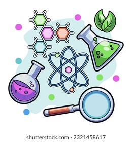 Hand drawn back to school element design for laboratory tools