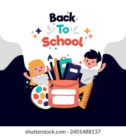 Hand drawn back school illustration. Back to school vector design.
