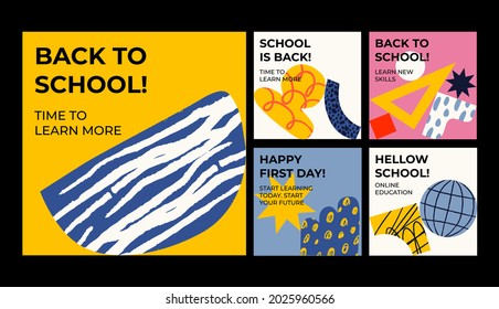 Hand Drawn Back To School Instagram Posts Collection