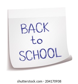 Hand drawn Back to School sketch on sticks note paper