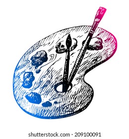 Hand drawn back to school sketch. Vector illustration 