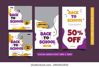 Hand drawn back to school social media post