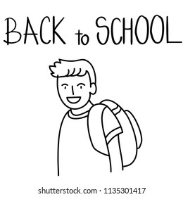 Hand drawn Back to school
Students studying vector illustrations