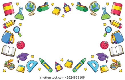 Hand drawn back to school template vector background