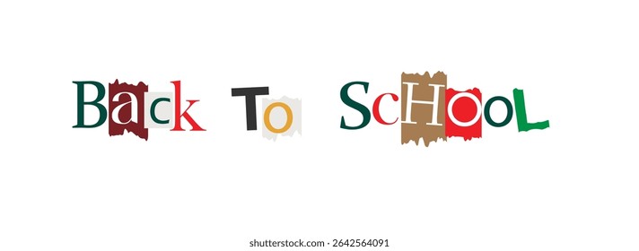 Hand Drawn Back to School Text Typography with Modern Abstract Effect. Education Background Design, Greeting Card, Cover, Banner. Vector Template