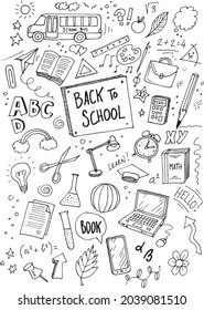 Hand drawn back to school vector doodles