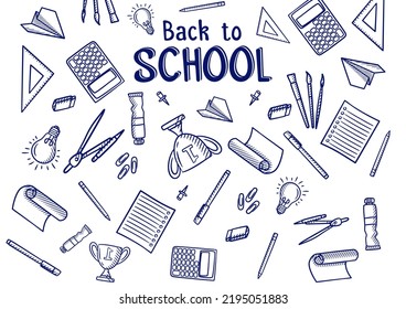 Hand drawn back to school vector banner background, Doodle back to school background design