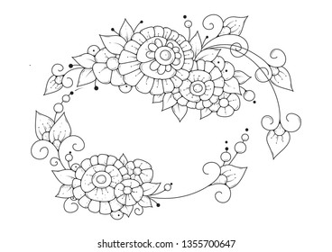 Mehndi Flower Pattern Henna Drawing Tattoo Stock Vector (Royalty Free ...