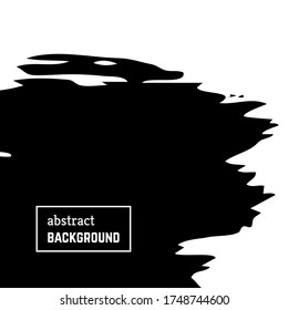 Hand drawn background with abstract brush strokes. Minimal black and white banner design. Vector illustration