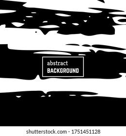Fondo dibujado a mano con trazos abstractos de pincel. Diseño minimalista de banners en blanco y negro. Ilustración del vector