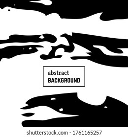 Hand drawn background with abstract brush strokes. Minimal black and white banner design. Vector illustration