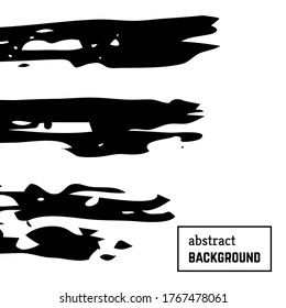 Hand drawn background with abstract brush strokes. Minimal black and white banner design. Vector illustration