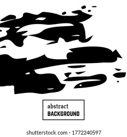 Hand drawn background with abstract brush strokes. Minimal black and white banner design. Vector illustration