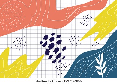 fondo dibujado a mano con forma orgánica abstracta