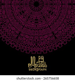Hand drawn Background in American Indian Style with Mayan ornament
