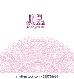 Hand drawn Background in American Indian Style with Mayan ornament